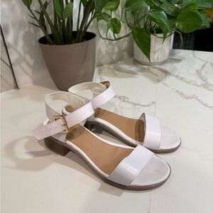 Sahara Chic White Sandals with Buckle Detail